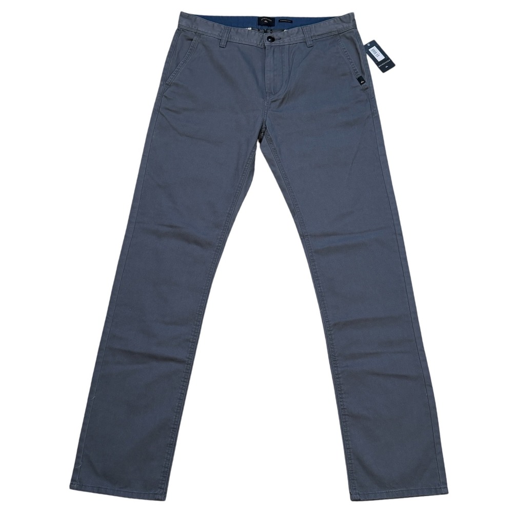 Quiksilver Everyday Chino Mens 32x32 Straight Fit Pants‎ Gray Iron Gate Casual